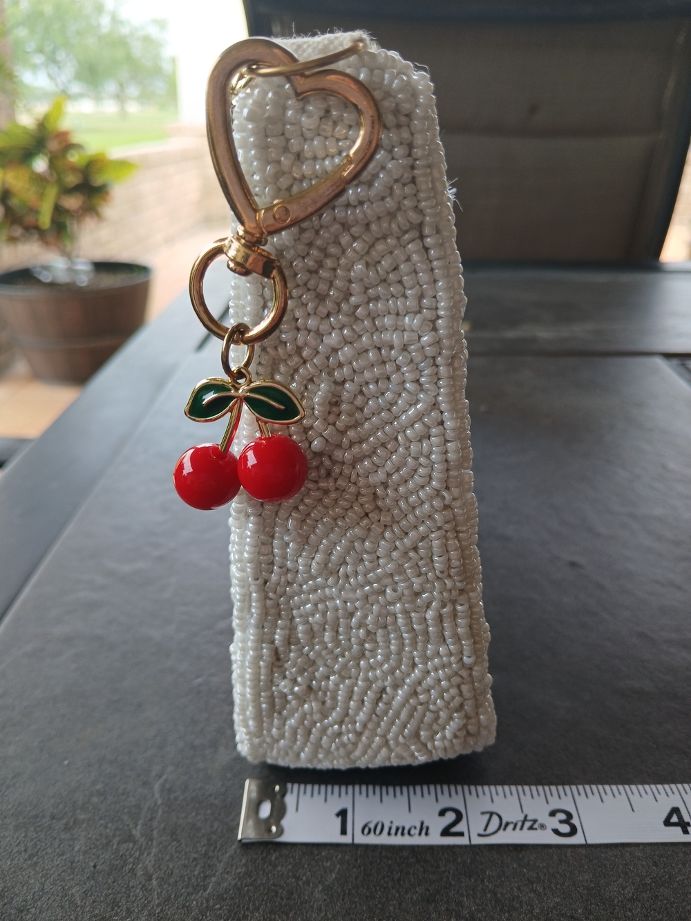 NWOT! Beaded Cherry & Bow Wristlet Clutch - Pink, Red & Cream - Picture 6 of 8